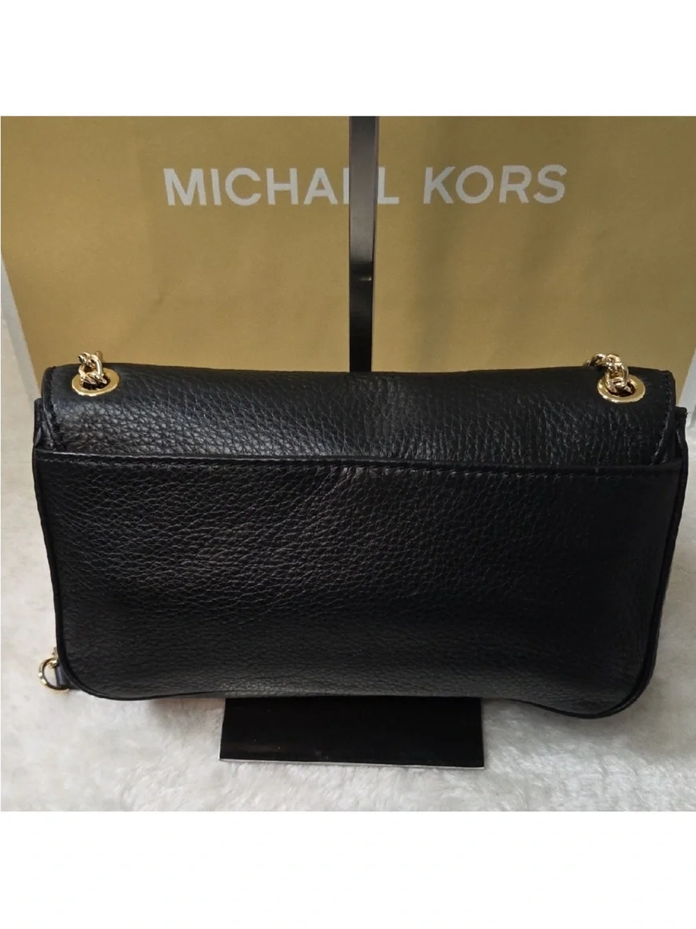 Michael Kors Black Shoulder Bag with Gold Chain